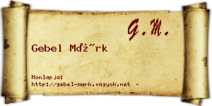 Gebel Márk névjegykártya